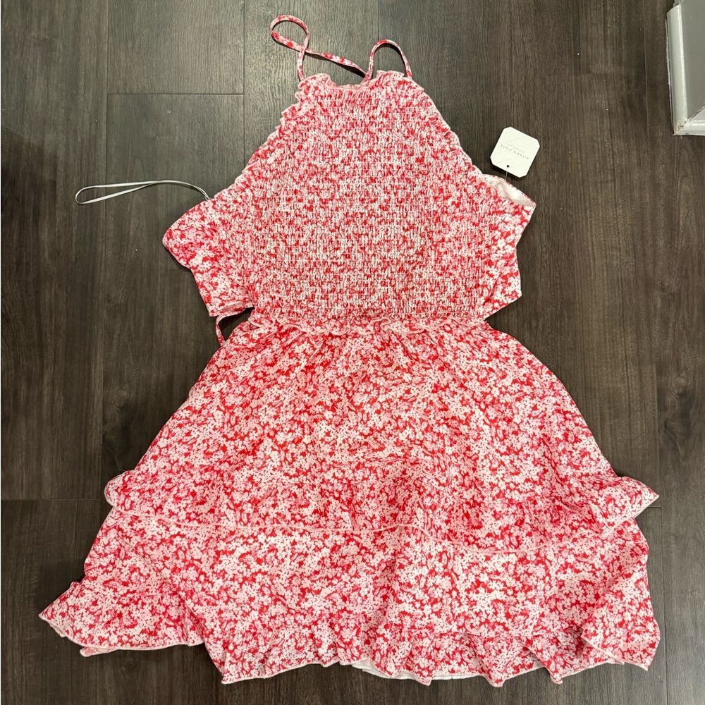 Altar'd State Red and White Floral Dress